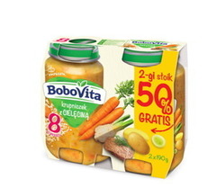 Bobovita Zupka krupniczek z cielęciną po 8 miesiącu 190g 1+1 50% GRATIS