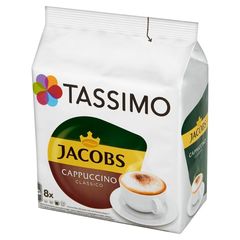 Tassimo Jacobs Cappuccino Classico Kawa mielona 8 kapsułek i mleko 8 kapsułek