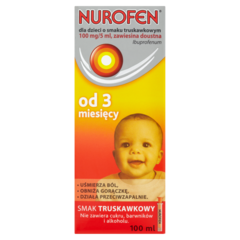 Nurofen Od 3 miesięcy 100 mg/5 ml Zawiesina doustna dla dzieci smak truskawkowy