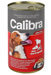 Calibra Adult Dog - wołowina z wątróbką i warzywami puszka