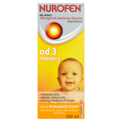 Nurofen Od 3 miesięcy 100 mg/5 ml Zawiesina doustna dla dzieci smak pomarańczowy