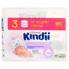 Cleanic Kindii New Baby Care Chusteczki do delikatnej skóry noworodków i niemowląt 180 sztuk