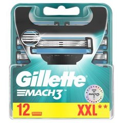 Gillette Mach3 Ostrza wymienne do maszynki do golenia, 12 sztuk