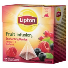 Lipton Fruit Infusion Enchanting Berries Raspberry & Blueberry Herbatka owocowa 42 g (20 torebek)
