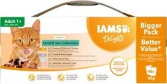 Iams Korzystny pakiet IAMS Adult Delights, 48 x 85 g Pakiet mieszany w sosie