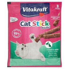 Vitakraft Cat Stick Mini Kaczka i królik Karma uzupełniająca dla kotów (3 sztuki)
