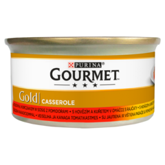 Gourmet Gold Karma dla kotów casserole z wołowiną i kurczakiem w sosie z pomidorami