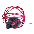 6cm piłka druciana z myszką zabawka dla kota TX4115