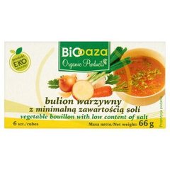 Biooaza Eko Bulion warzywny z minimalną zawartością soli (6 sztuk)