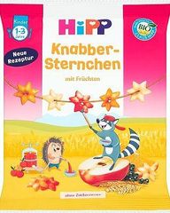 Hipp BIO Chrupiące gwiazdki owocowe dla małych dzieci 1-3 lata