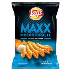 Lays Lay's Maxx Mocno Pogięte Ser & Zielona cebulka Chipsy ziemniaczane