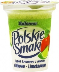 Bakoma Polskie Smaki Jogurt kremowy z musem jabłkowo-limetkowym