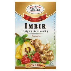 Malwa Sunny Garden Exclusive Imbir z pigwą i truskawką Herbatka ziołowo-owocowa 40 g (20 torebek)