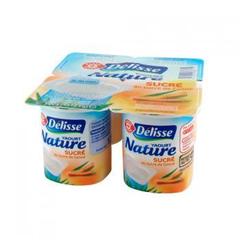 Delisse Jogurt naturalny z cukrem trzcinowym 4x