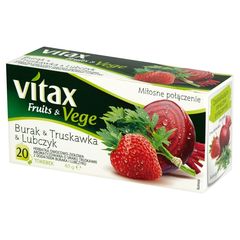 Vitax Fruits & Vege Burak & Truskawka & Lubczyk Herbatka owocowo-ziołowa (20 torebek)