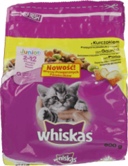 Whiskas Junior z kurczakiem przepyszne paszteciki z mlekiem Karma pełnoporcjowa 2-12 miesięcy