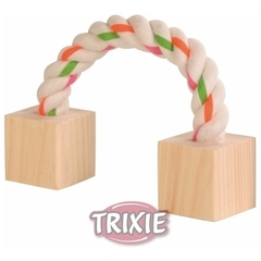 Trixie Toy rope- sznur z drewnianymi kostkami, zabawka dla świnki