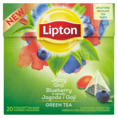 Lipton O smaku Jagoda i Goji Herbata zielona aromatyzowana 28 g (20 torebek)