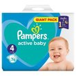 Pampers Active Baby Rozmiar 4, 76 pieluszek, 9-14 kg