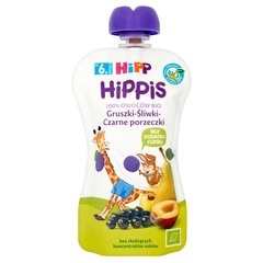 Hipp HiPPiS Gruszki-Śliwki-Czarne porzeczki Mus owocowy po 6. miesiącu