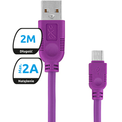 Exc Kabel Microusb Whippy 2M Fioletowy