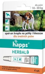 Happs Krople przeciw pchłom i kleszczom dla psów 10-20 kg 4x