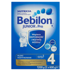 Bebilon Junior 4 z Pronutra+ Mleko modyfikowane powyżej 2. roku życia 1200 g (2 sztuki)