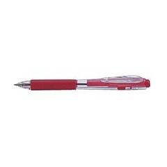 Pentel Długopis z systemem przyciskowym z gumowym uchwytem czerwony