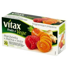 Vitax Fruits & Vege Marchewka & Malina & Imbir Herbatka owocowo-ziołowa (20 torebek)