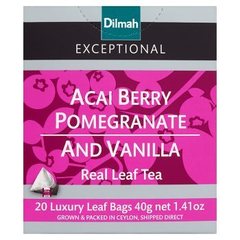 Dilmah Exceptional Czarna cejlońska herbata z aromatem jagód acai granatu wanilii 40 g (20 torebek)