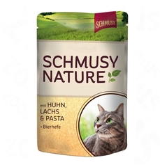 Schmusy Nature Adult Kura łosoś makaron Karma dla kota saszetka