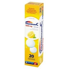 Polfa Łódź Vitaminum C 1000 mg Tabletki musujące o smaku cytrynowym (20 tabletek)