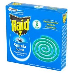 Raid Przeciw komarom Spirala 10 sztuk i metalowa podstawka
