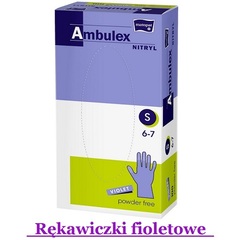 Matopat Ambulex Nitryl rękawiczki niejałowe fioletowe niepudrowane S